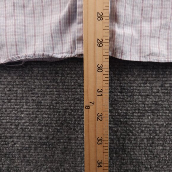 Canali Blue Purple Italy Check All Cotton 15.5 Button Up Luxury Long Sleeve Men - Picture 11 of 16